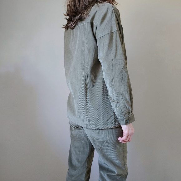 Ports International Set Corduroy Pants and Jacket Pantsuit Size Small Sage Green - Picture 3 of 16